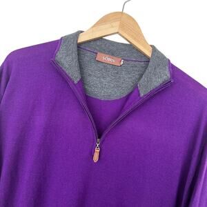 Sojrn Purple Merino Wool Quarter Zip Sweater Sz XXL